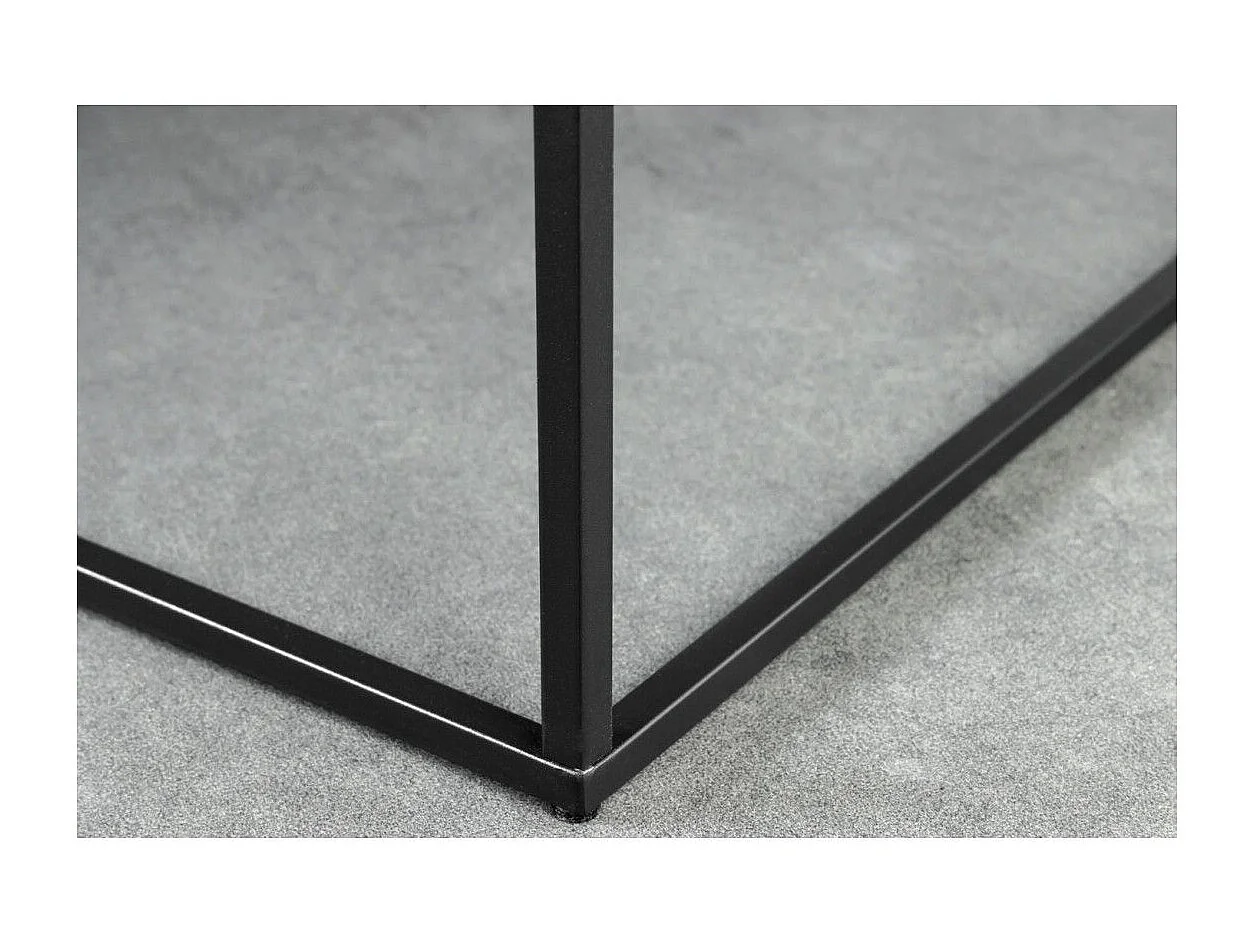 Couchtisch ABITTA quadratisch 60 cm weißer Marmor – Modern mit Marmor-Effekt-Platte und Metallbeinen