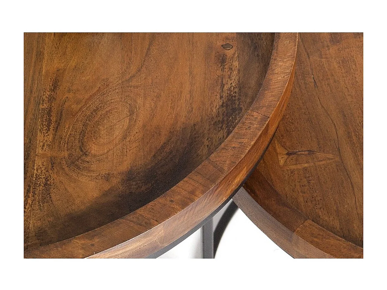 Nesting-Beistelltische ORBO rund – Massivholz Akazie und Metall