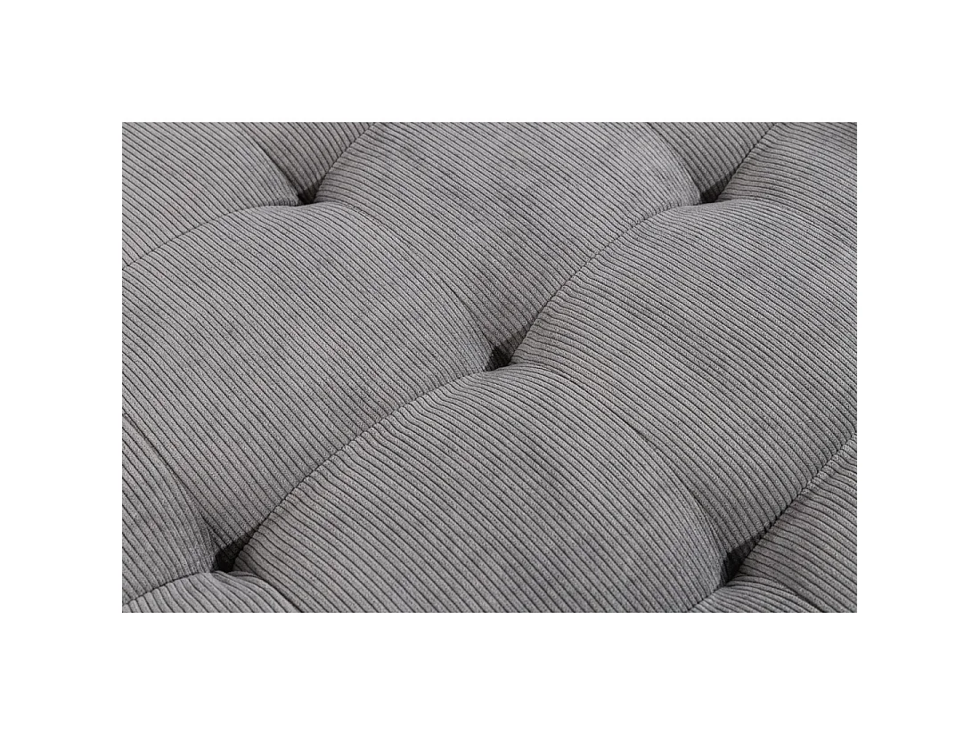 Canapé d'angle CITY gris clair capitonné réversible – Canapé contemporain en tissu côtelé