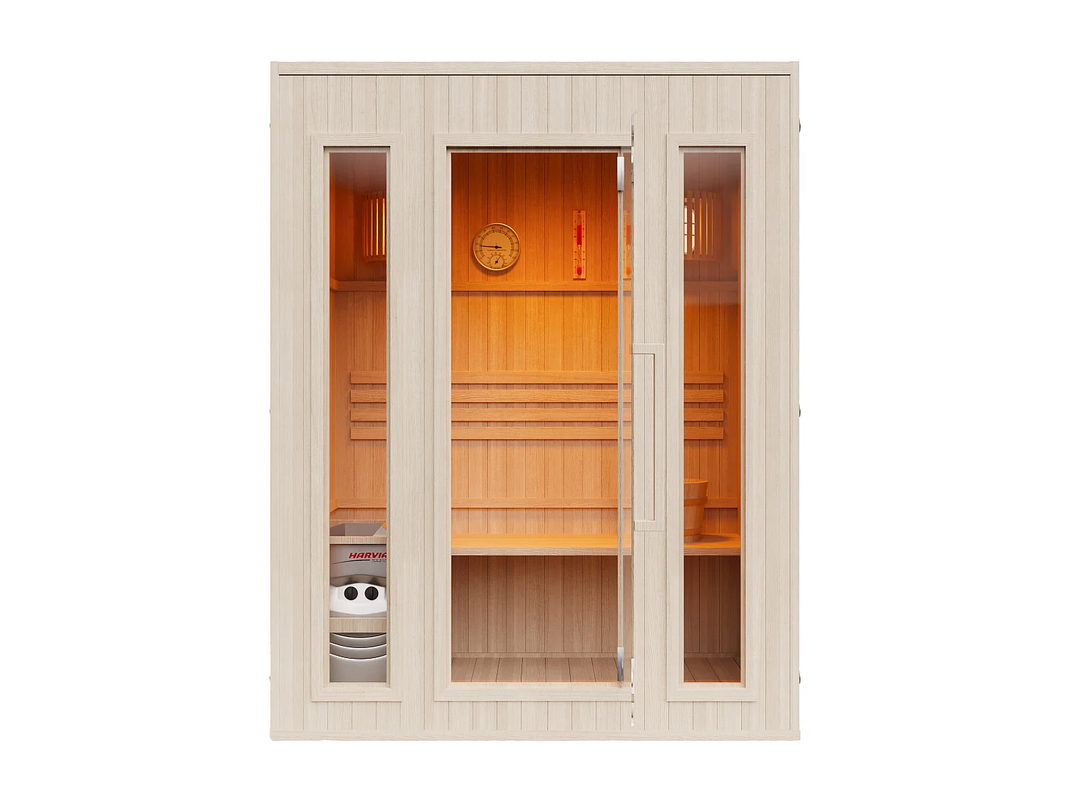 Sauna finlandais avec poêle - 2/3 places - L150 x P120 x H190 cm - ULVILA
