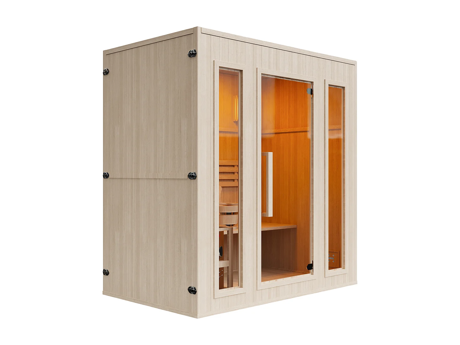 Sauna finlandais avec poêle - 4/5 places - L180 x P120 x H190 - ULVILA