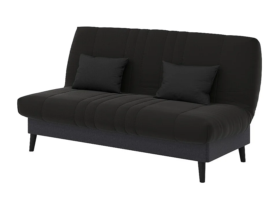 Banquette convertible Elios clic clac, couchage 130 x 190 avec rangement intégré + 2 coussins OFFERTS, Pearl Noir