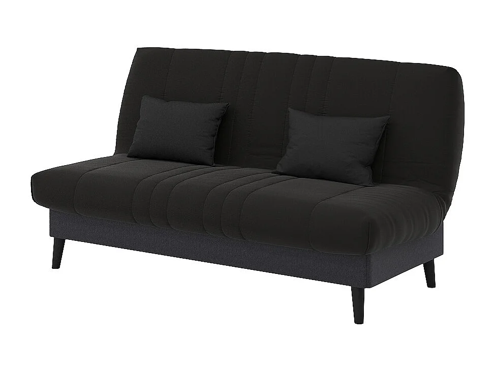 Banquette convertible Elios clic clac, couchage 130 x 190 avec rangement intégré + 2 coussins OFFERTS, Pearl Noir