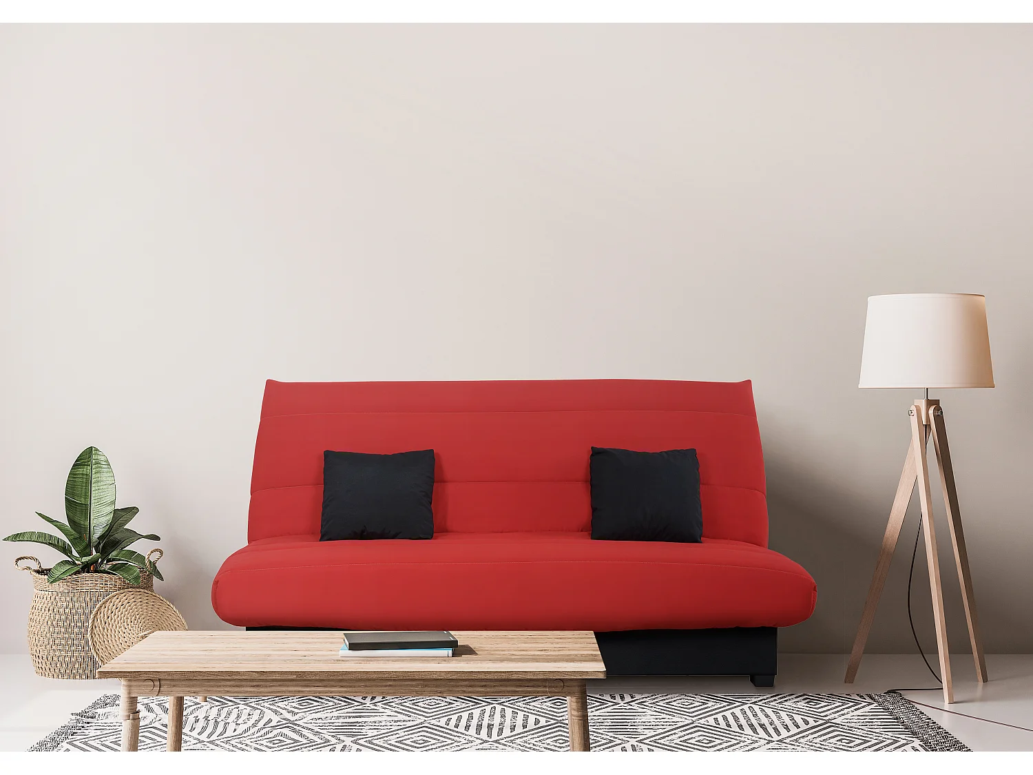 Banquette Clic clac SALMA 130 x 190, pearl rouge