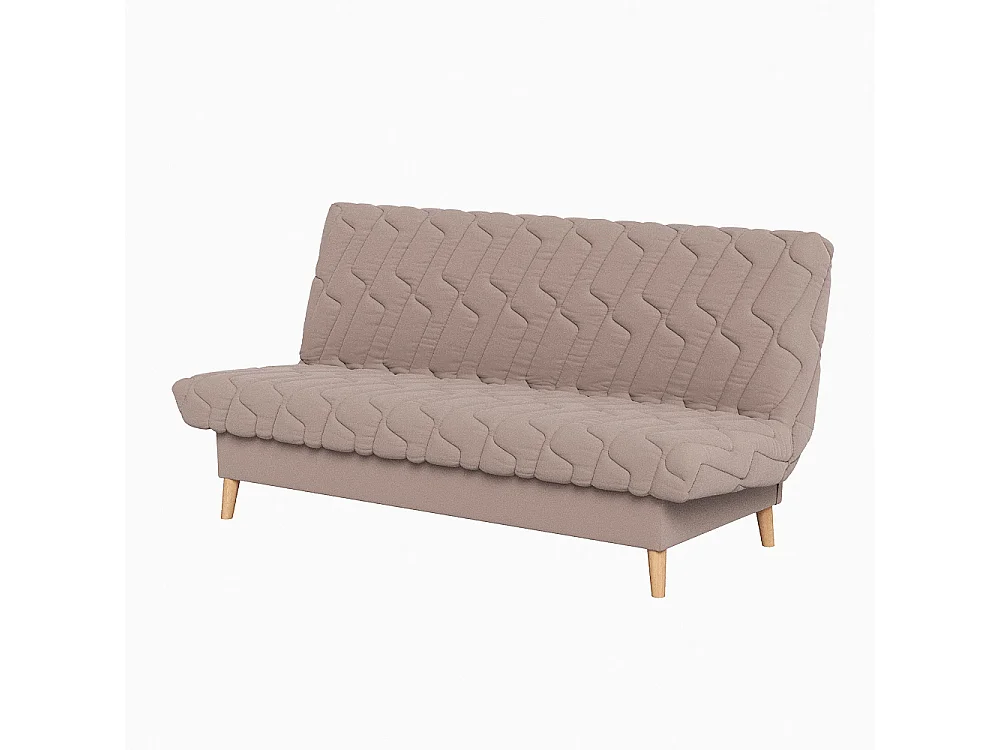 Banquette convertible Olympe clic clac, couchage 130x190 avec rangement intégré, Pearl taupe