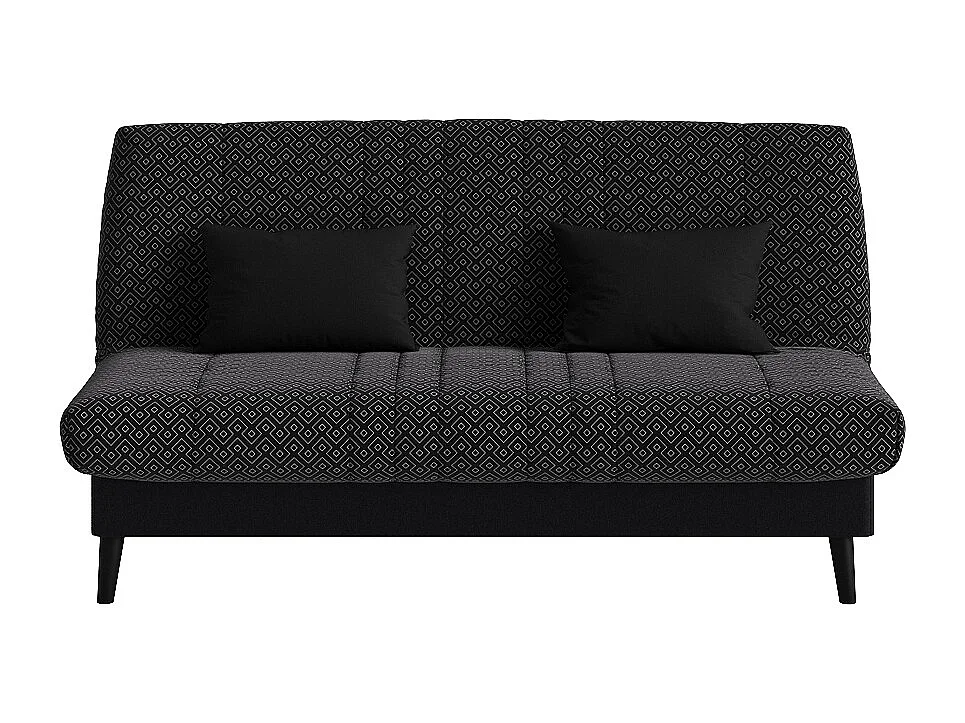 Banquette convertible Elios clic clac, couchage 130 x 190 avec rangement intégré + 2 coussins OFFERTS, Géometrik noir