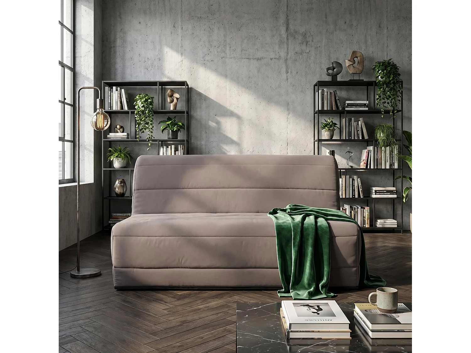 Banquette BZ MELISSA 140 x 190, pearl taupe