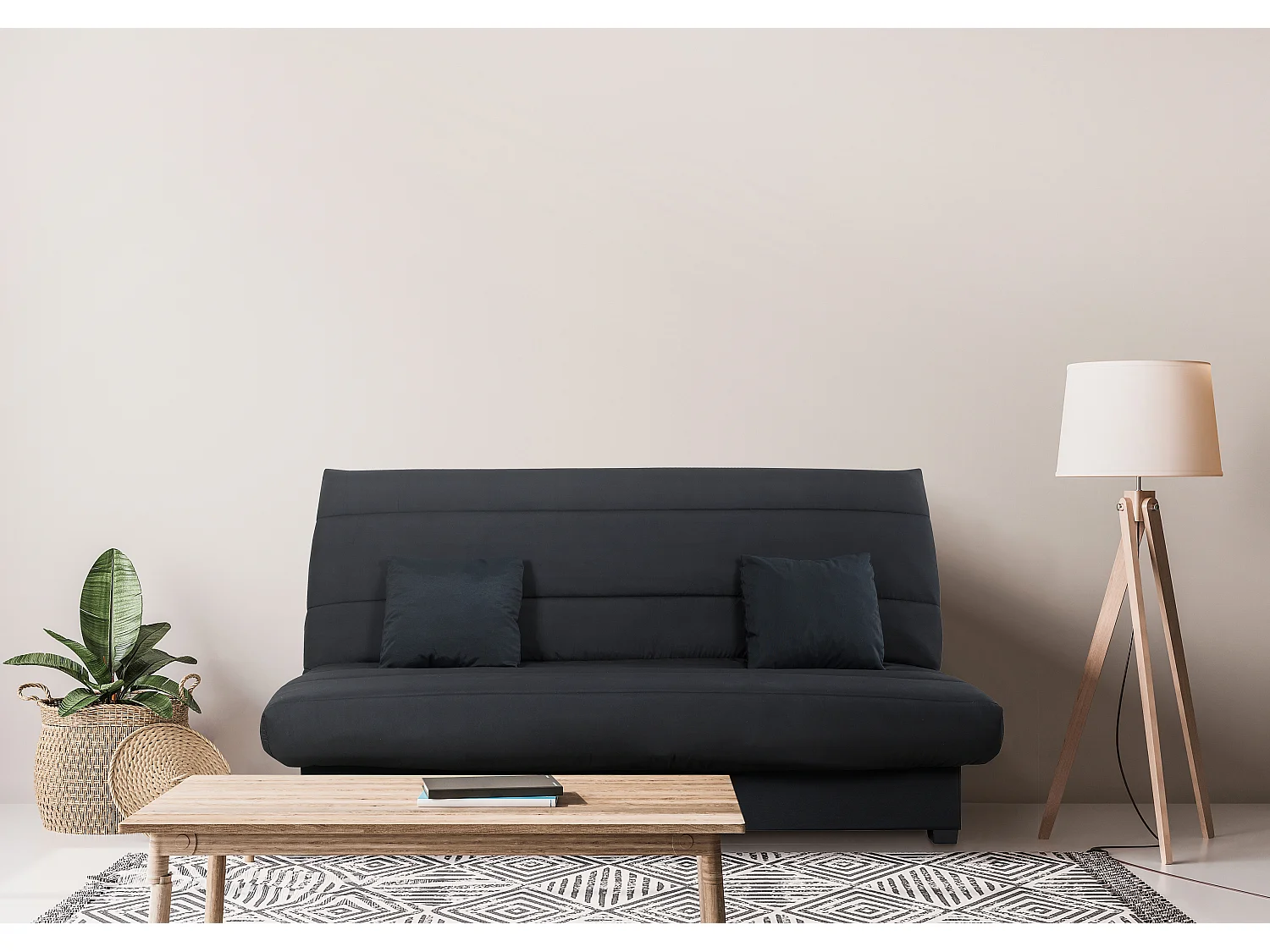 Banquette Clic clac OLIVIA 130 x 190, pearl noir