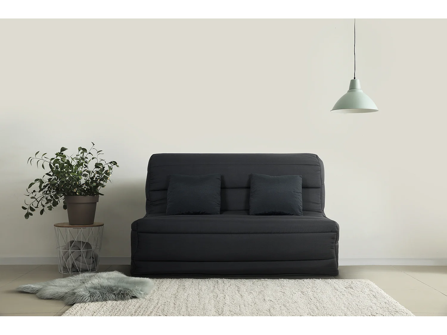 Banquette BZ OLIVIA 140 x 190, pearl noir