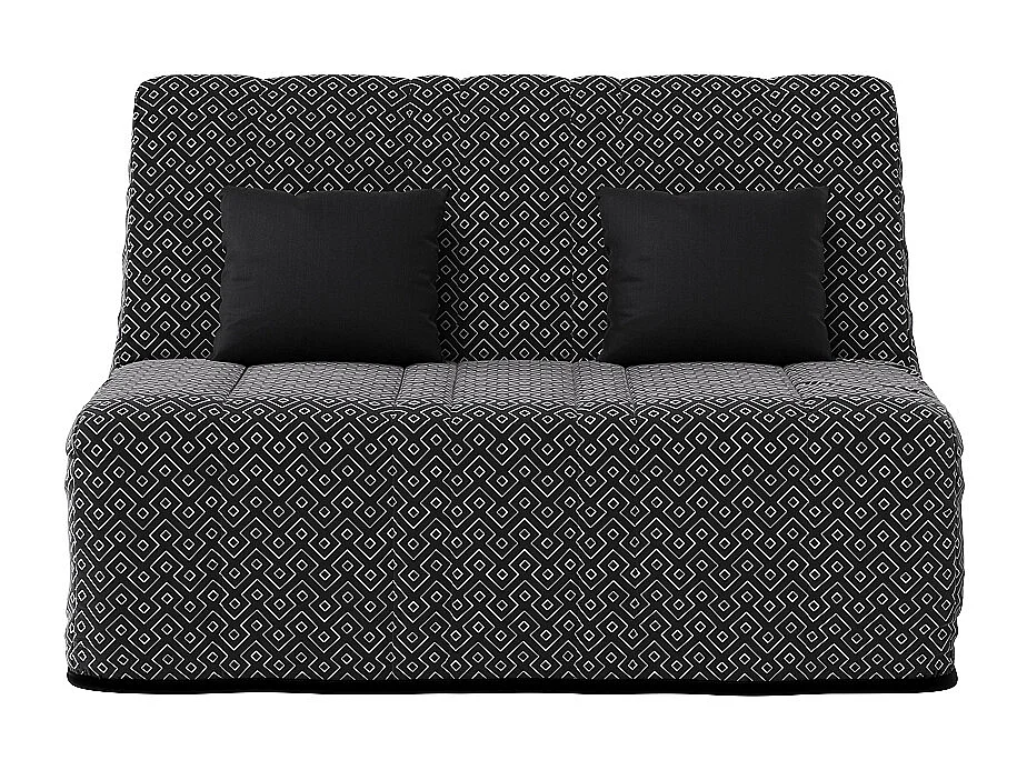 Banquette convertible NEA BZ , couchage 140x190, avec 2 coussins OFFERTS, Géometrik Noir