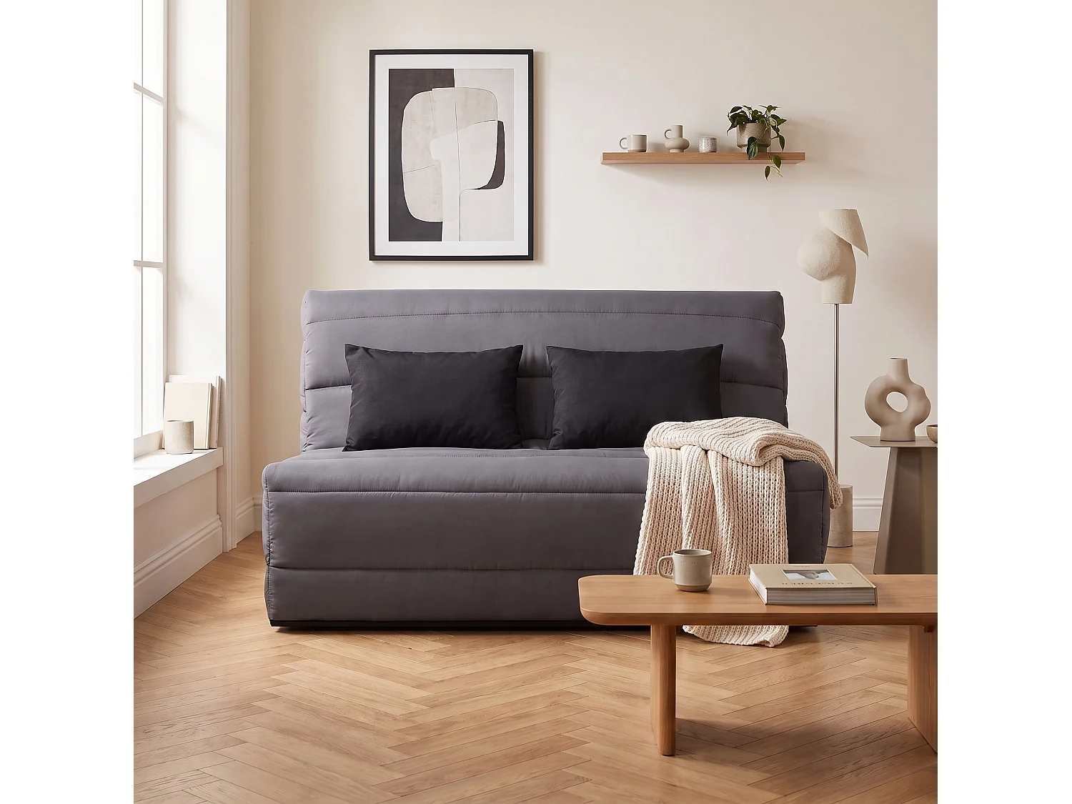 Banquette BZ SALMA 140 x 190, pearl gris