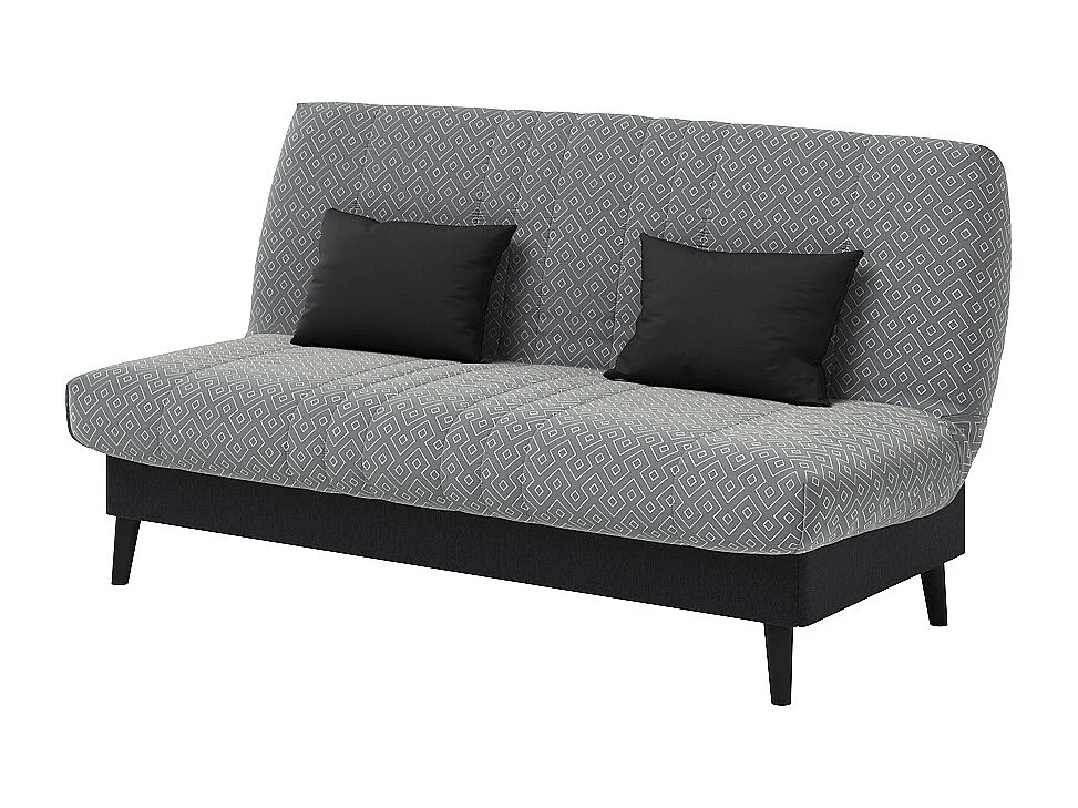 Banquette convertible Elios clic clac, couchage 130 x 190 avec rangement intégré + 2 coussins OFFERTS, Géometrik gris