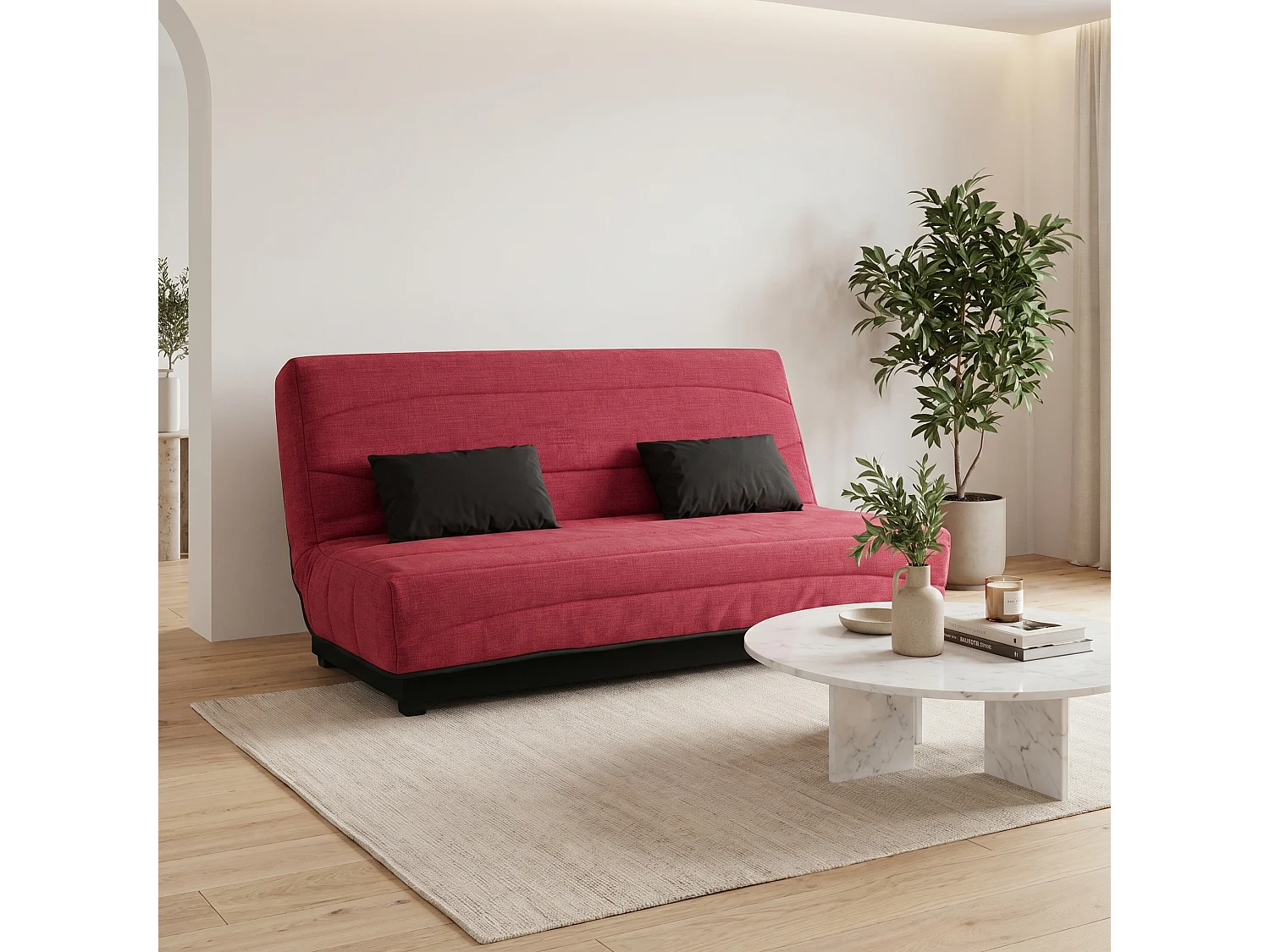 Banquette CC SCOTY 130 x 190, cape framboise