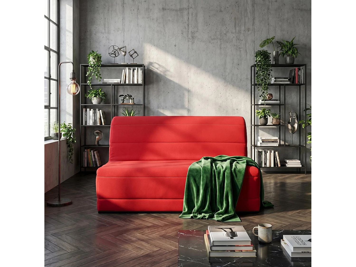 Banquette BZ MELISSA 140 x 190, pearl rouge