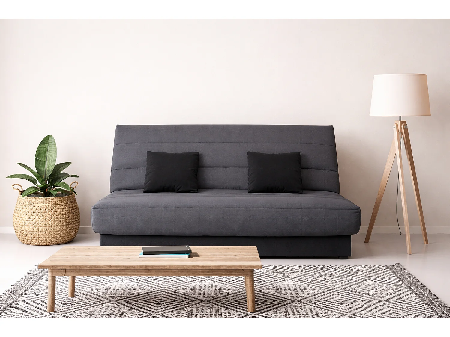 Banquette Clic clac CECILIA 130 x 190, pearl gris