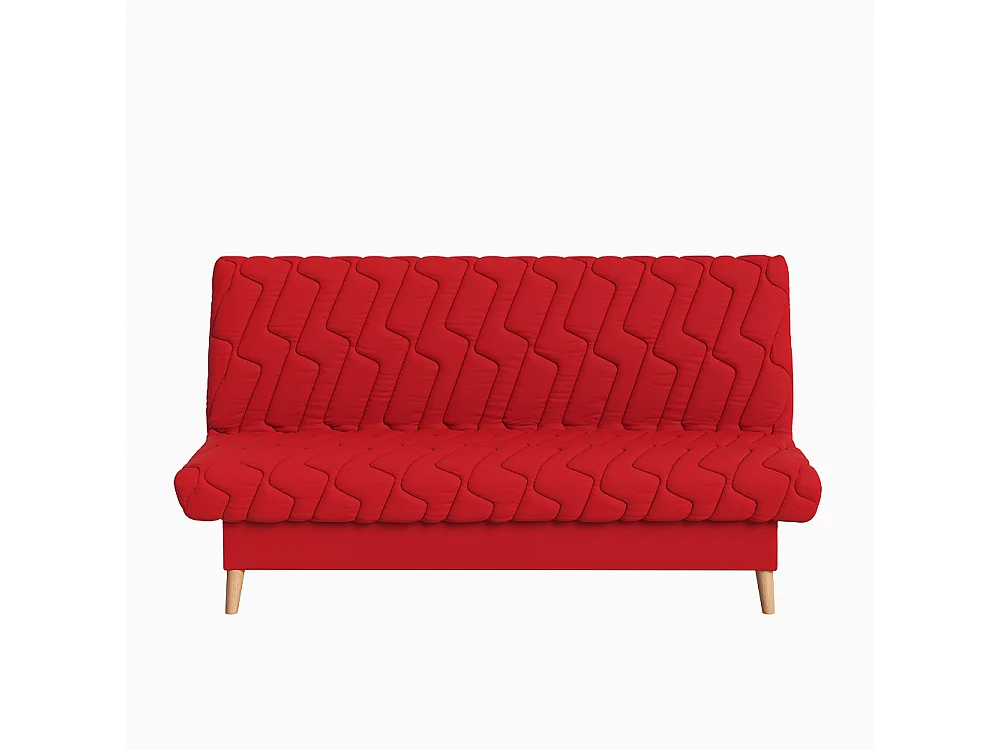 Banquette convertible Olympe clic clac, couchage 130x190 avec rangement intégré, Pearl rouge