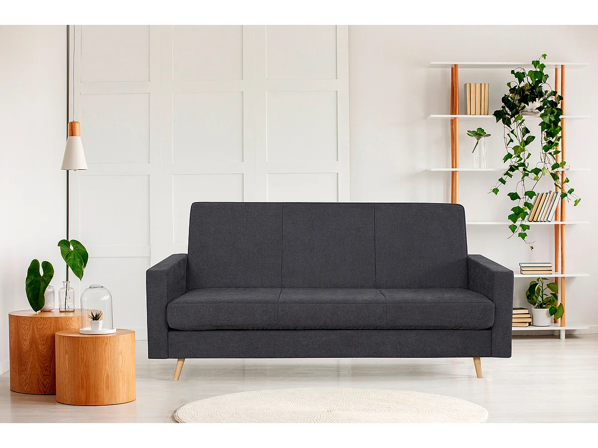 Canapé Clic Clac Premier Cru Graphite, couchage directe 190 x 120