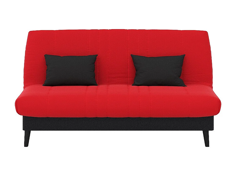 Banquette convertible Elios clic clac, couchage 130 x 190 avec rangement intégré + 2 coussins OFFERTS, Pearl rouge