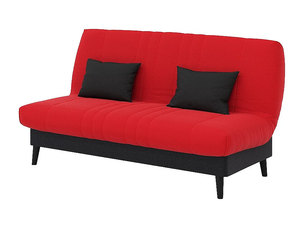 Banquette convertible Elios clic clac, couchage 130 x 190 avec rangement intégré + 2 coussins OFFERTS, Pearl rouge