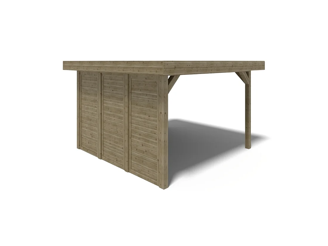 Gazebo da giardino in legno pergola 4.04x4.04 m con pannell - Impregnata - ALT132 - ALTANKA