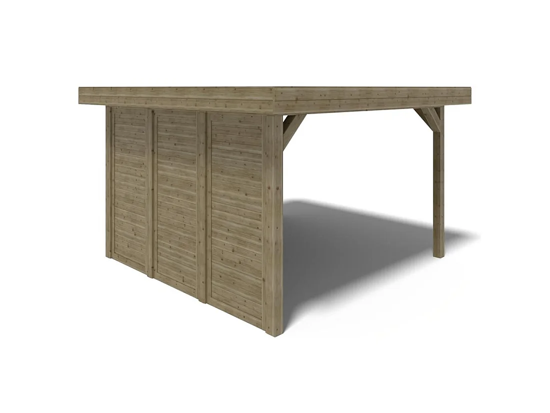 Gazebo da giardino in legno pergola 4.04x4.04 m con pannell - Impregnata - ALT132 - ALTANKA