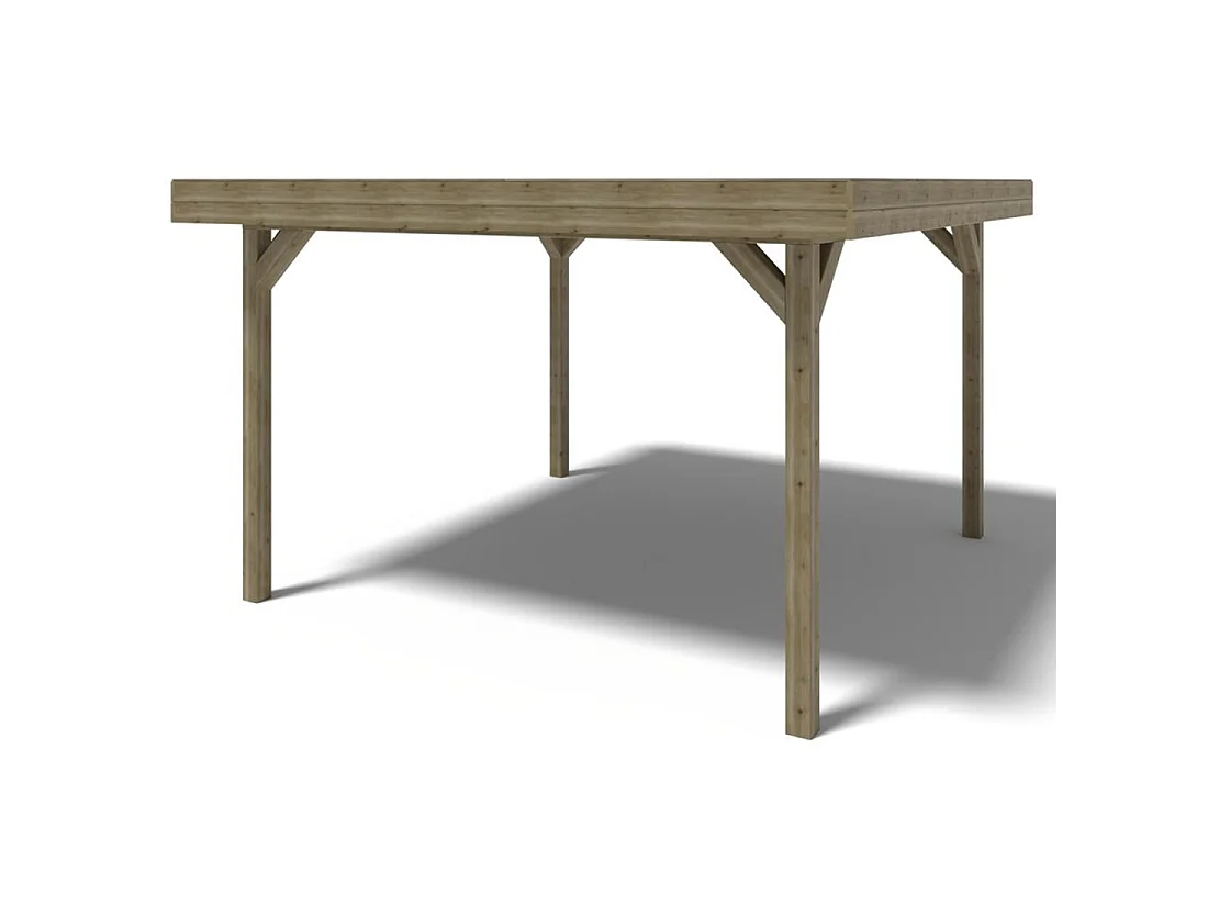 Gazebo da giardino in legno pergola 4.04x4.04 m con pannell - Impregnata - ALT132 - ALTANKA