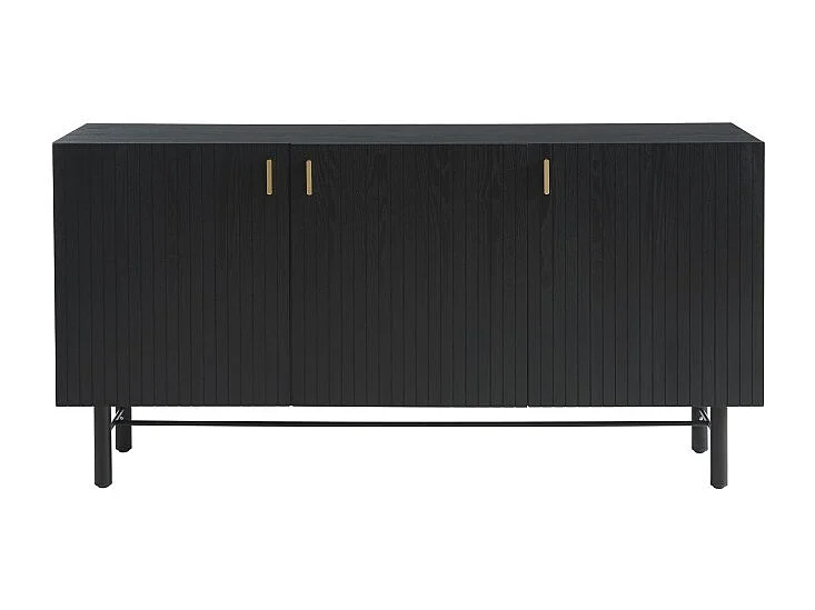 Buffet CALISTA noir et pieds métal 160cm