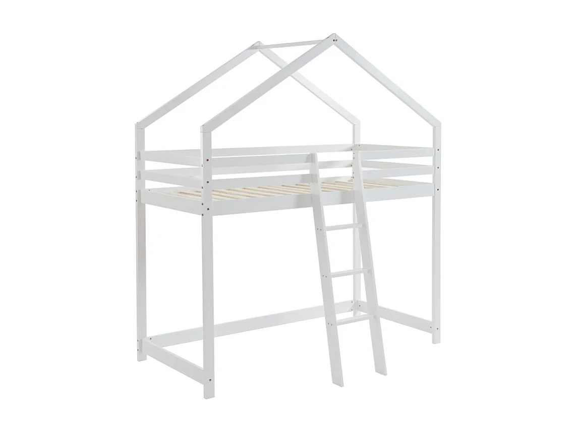 Lit mezzanine TINY  pin blanc sommier inclus 90x190