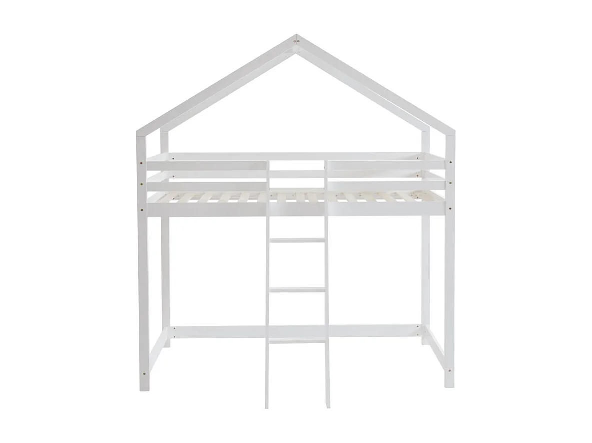 Lit mezzanine TINY  pin blanc sommier inclus 90x190