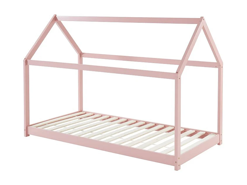 Lit enfant cabane TINY  pin rose  90x190 sommier inclus