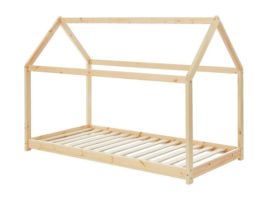 Lit enfant cabane TINY  pin naturel  90x200 sommier inclus