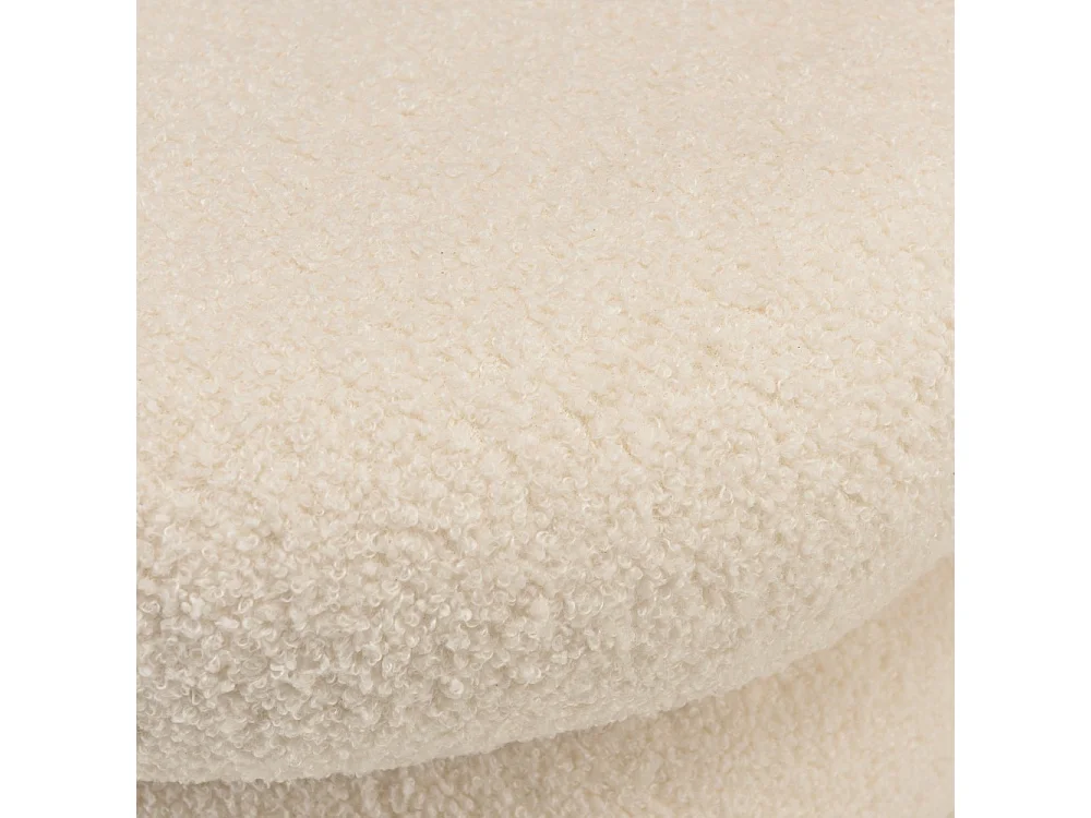 AGATHE - Banc avec rangement en tissu bouclette blanc L85cm