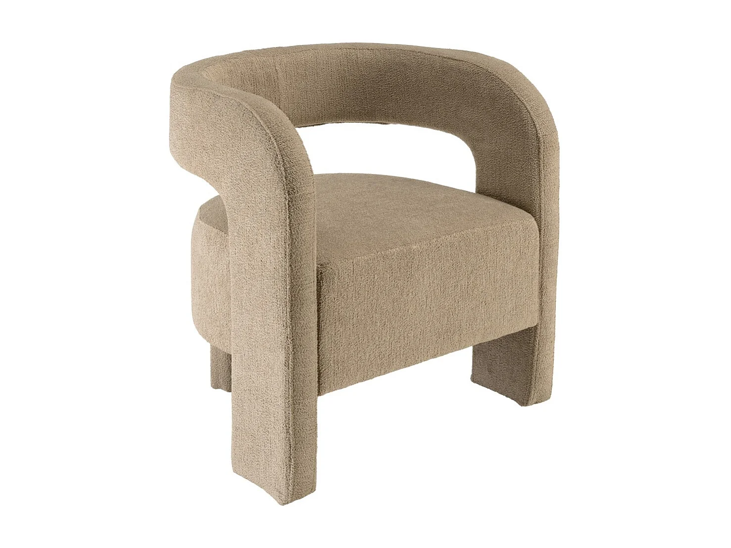 AGATHE - Fauteuil design en tissu beige