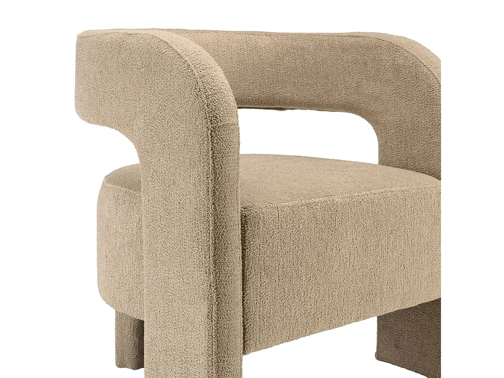 AGATHE - Fauteuil design en tissu beige