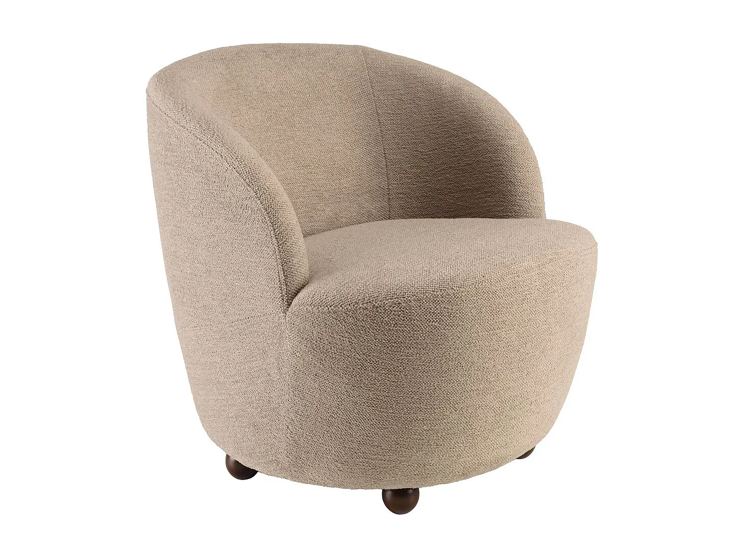 AGATHE - Fauteuil rembourré en tissu taupe