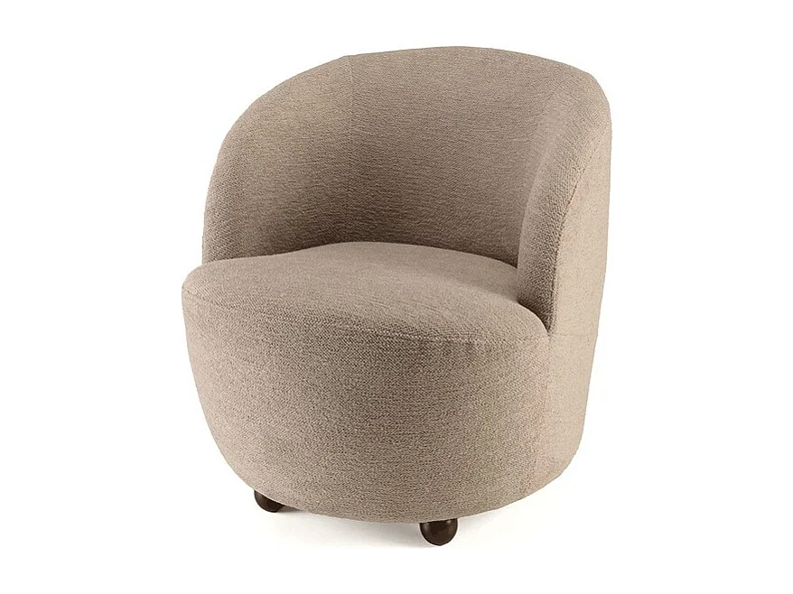 AGATHE - Fauteuil rembourré en tissu taupe