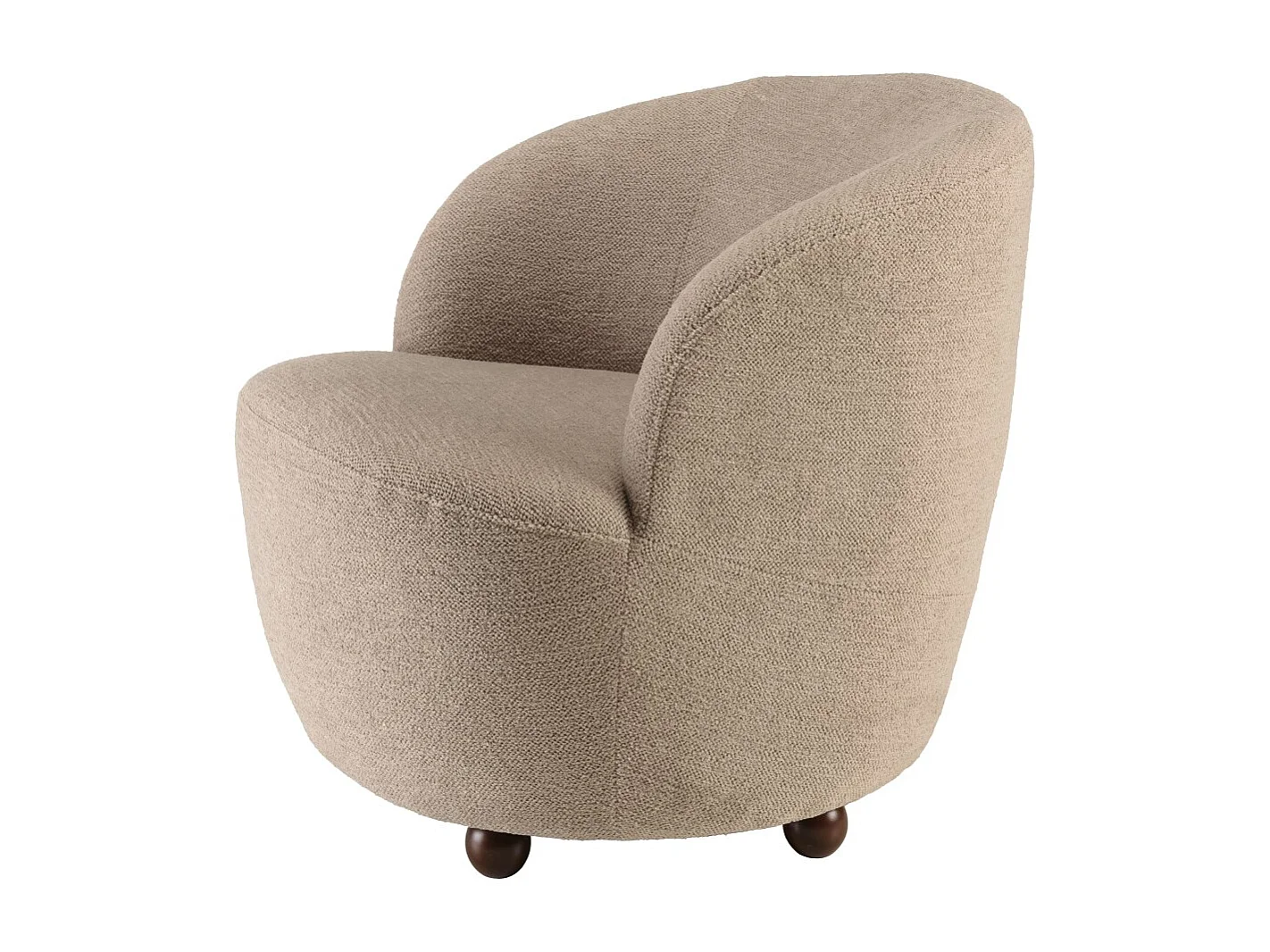 AGATHE - Fauteuil rembourré en tissu taupe