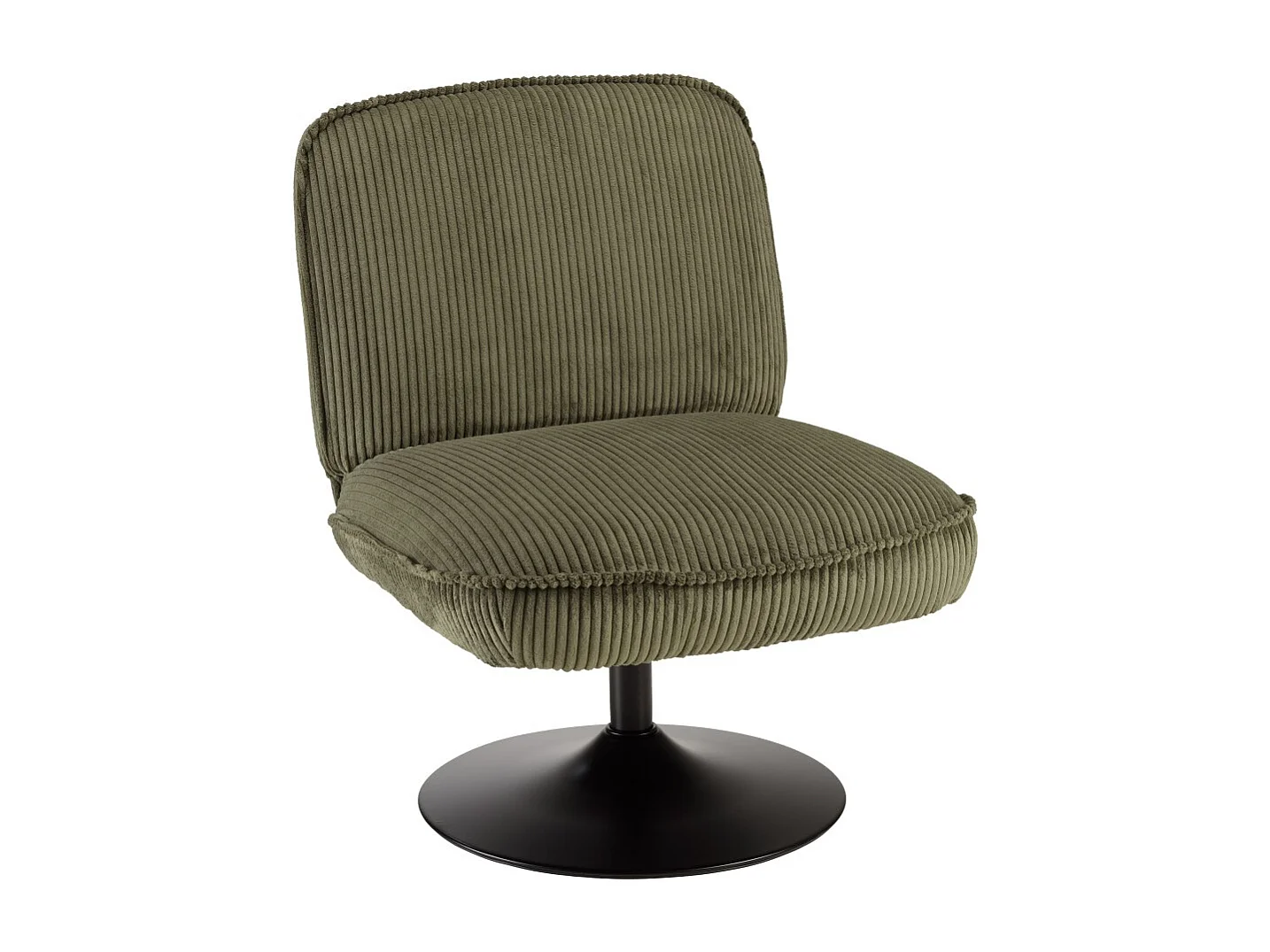 AGATHE - Fauteuil pivotant en tissu velours côtelé vert