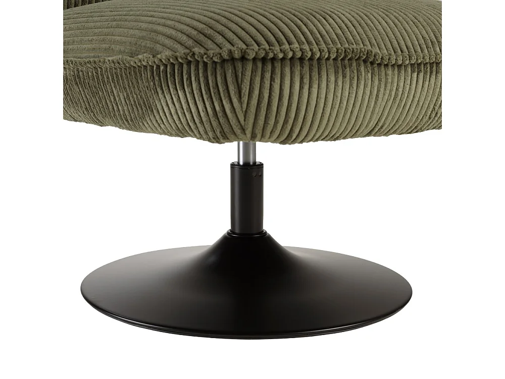 AGATHE - Fauteuil pivotant en tissu velours côtelé vert