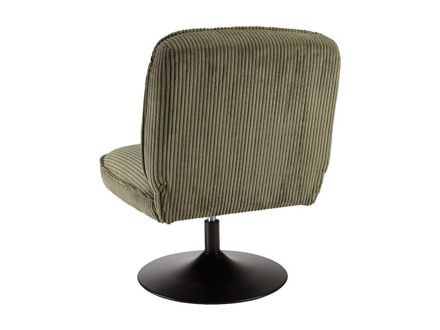 AGATHE - Fauteuil pivotant en tissu velours côtelé vert