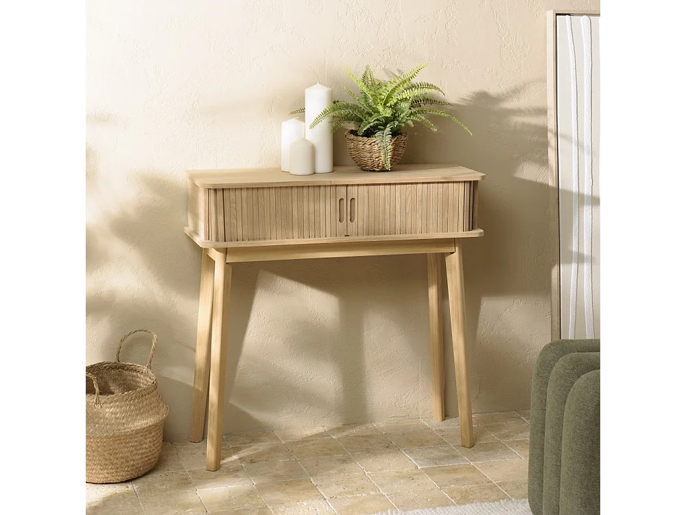 AGATHE - Console 80x30cm en bois couleur naturelle