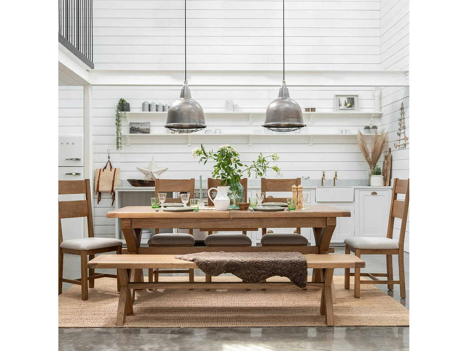 Table à manger extensible en chêne 200-250 cm VALMONT