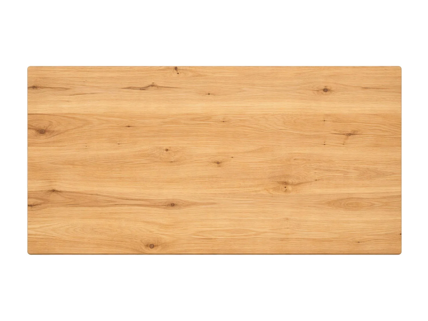 Table extensible chêne huilé bords biseautés pied noir 180 cm PALERME