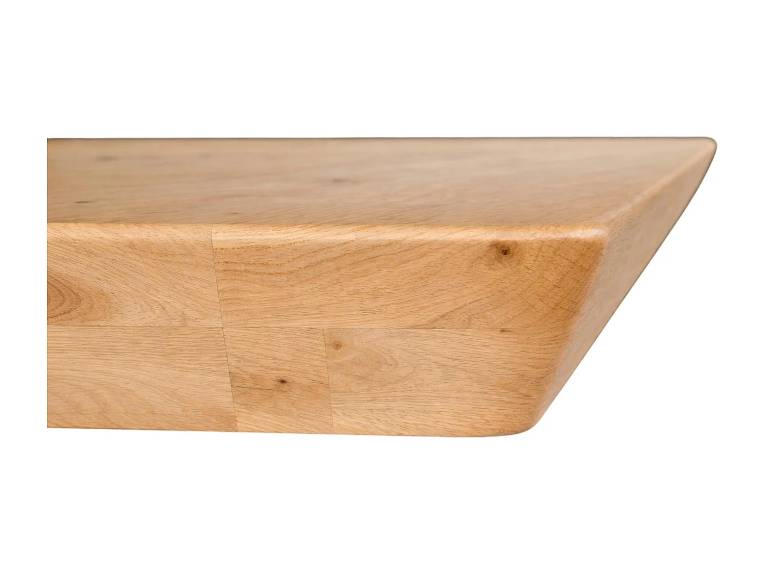 Table extensible chêne huilé bords biseautés pieds verre 180 cm PALERME