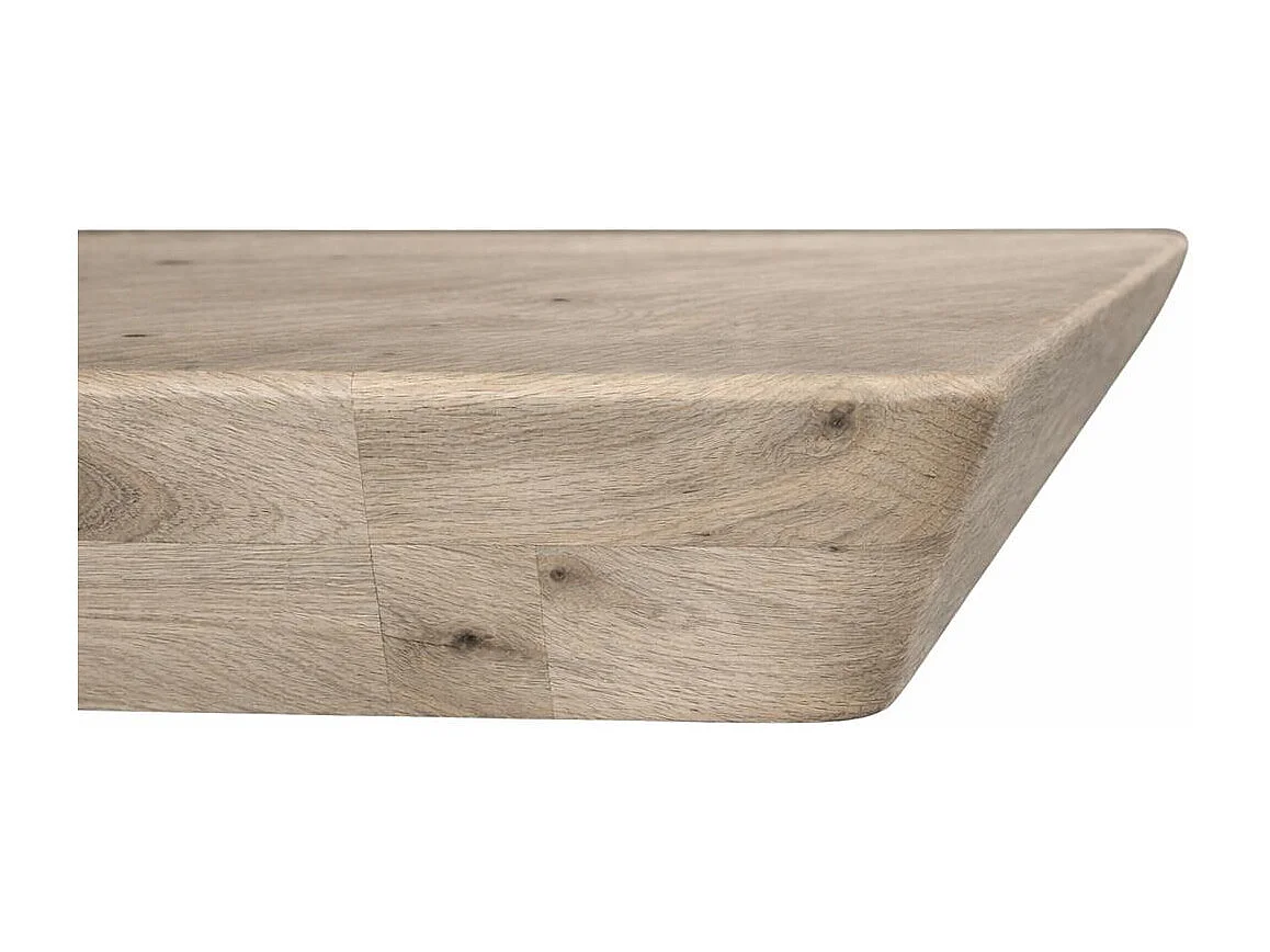 Table extensible chêne grisé bords biseautés pieds en X 240 cm PALERME