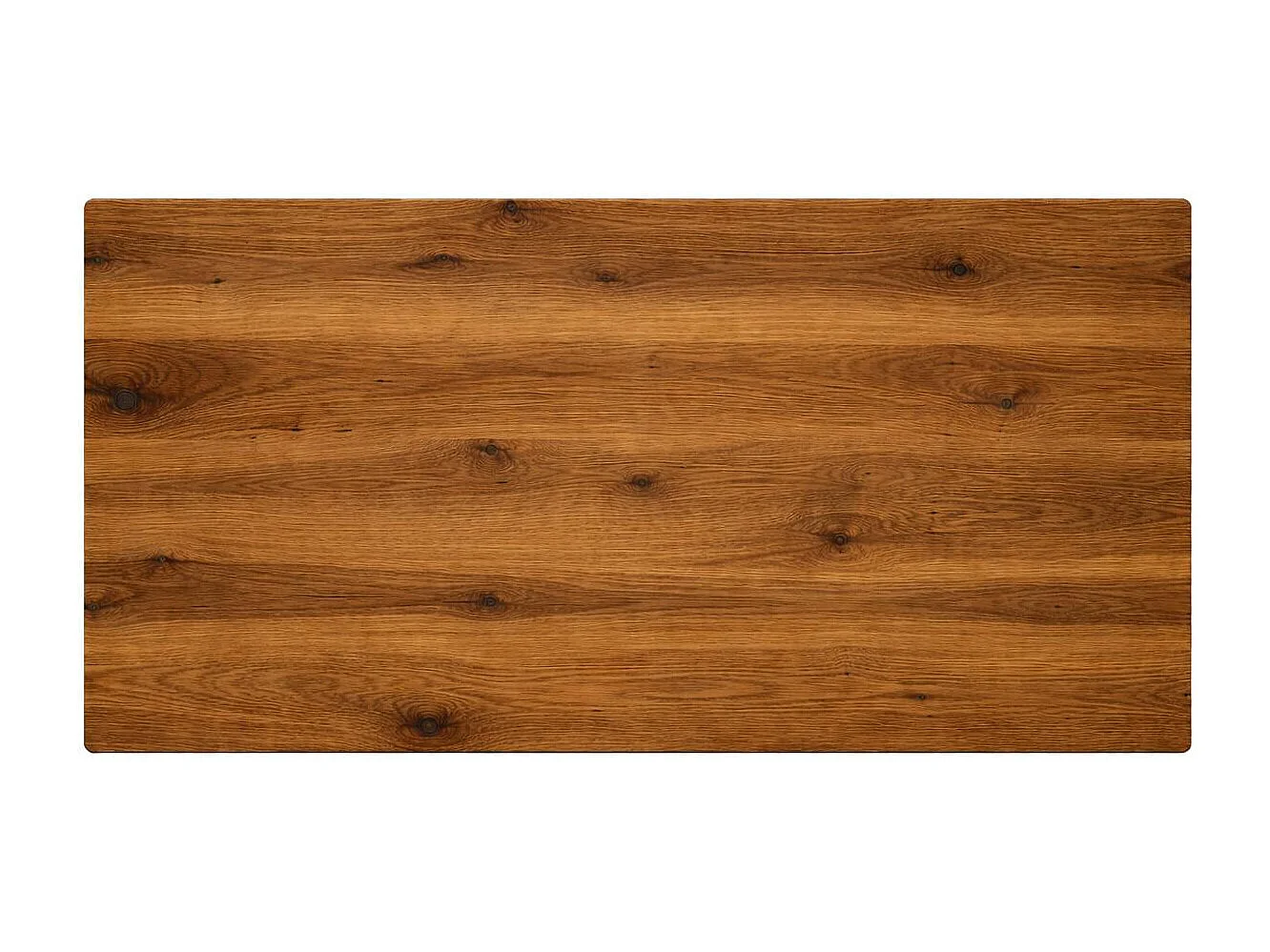 Table extensible chêne brun bords biseautés pieds verre 220 cm PALERME