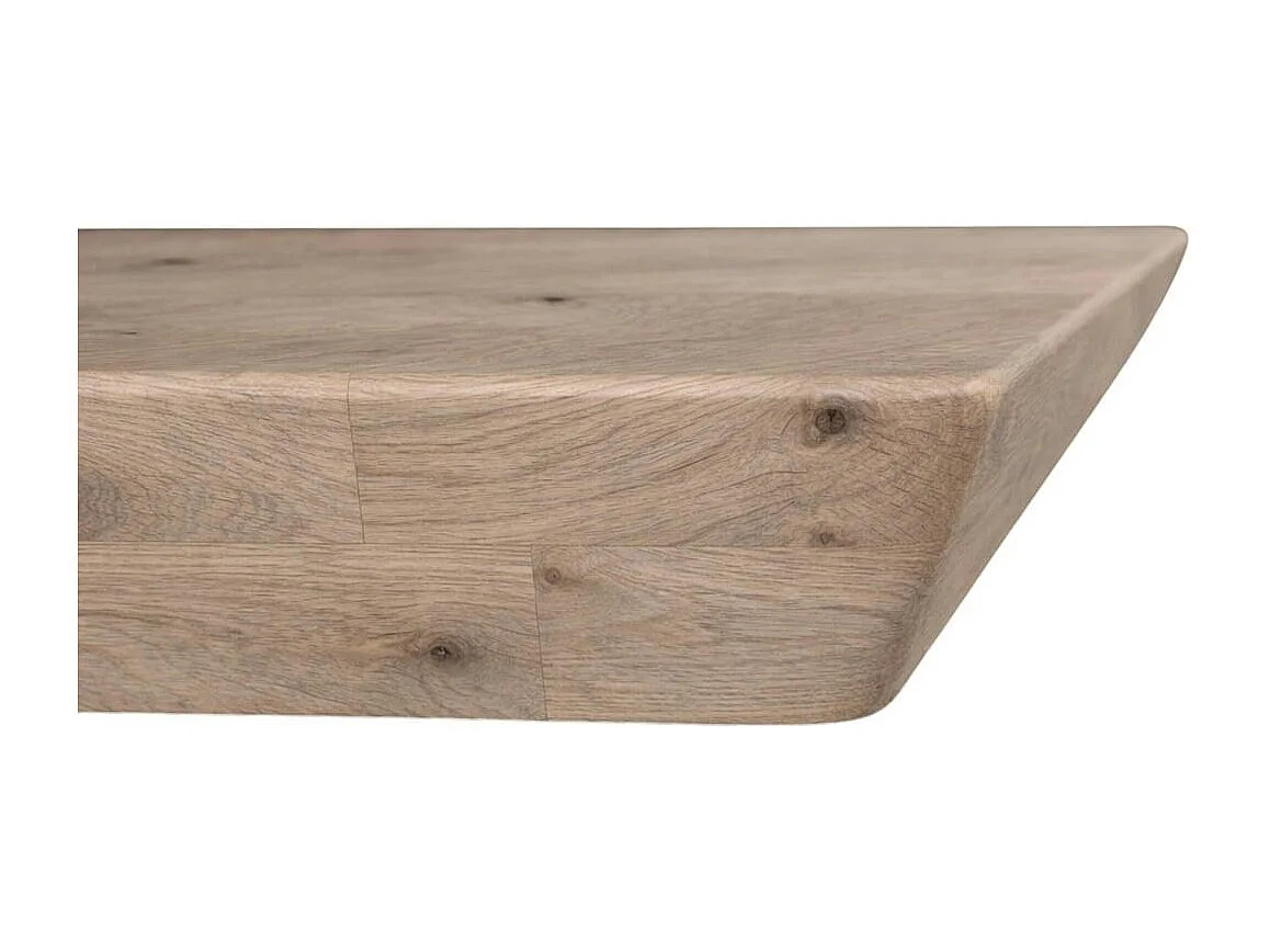 Table extensible chêne grisé bords biseautés pieds en U 200 cm PALERME