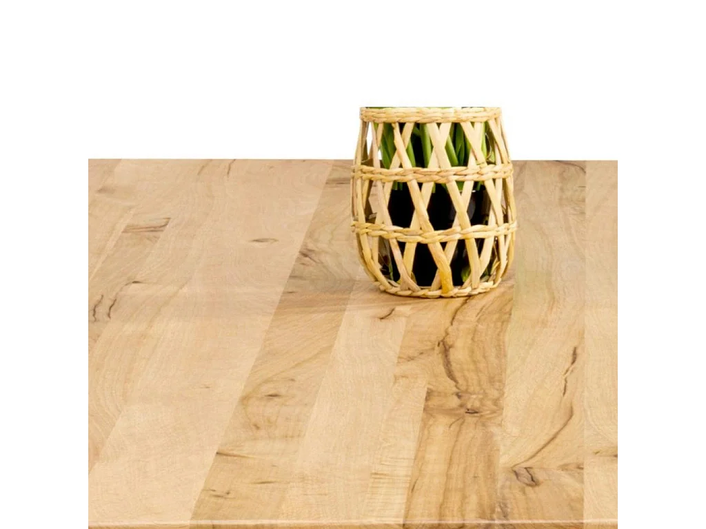 Table extensible chêne huilé bords biseautés pied bois 200 cm PALERME