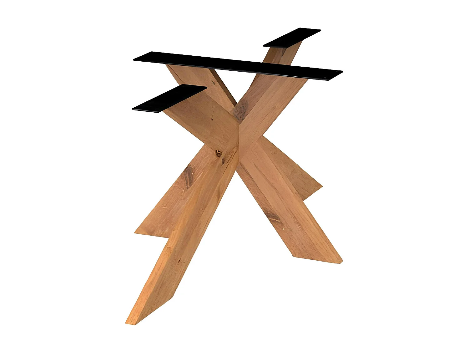 Table extensible chêne huilé bords biseautés pied bois 200 cm PALERME