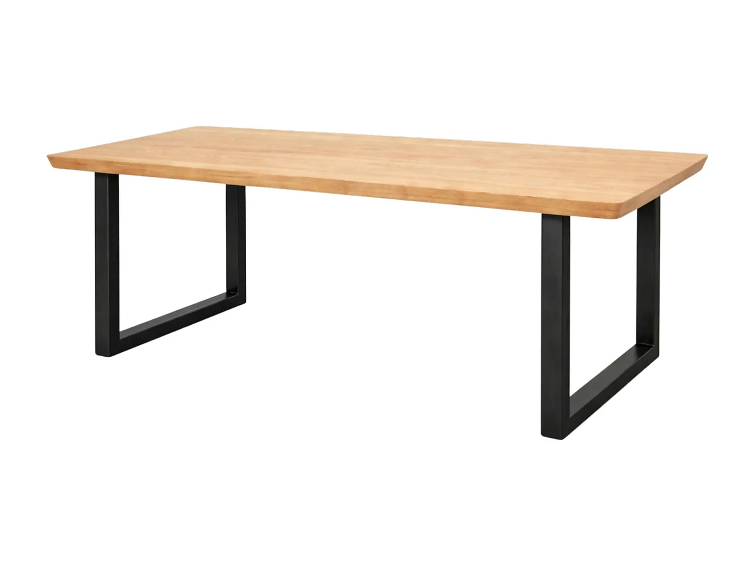 Table extensible chêne huilé bords biseautés pieds en U 200 cm PALERME